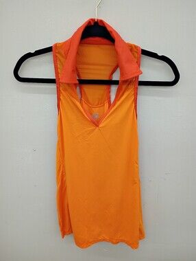 ALO Yoga Orange Tank with Pink Trim